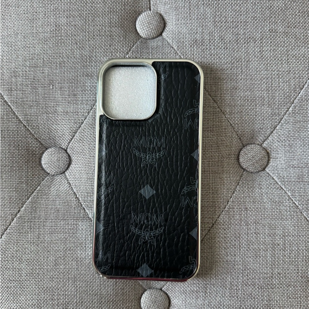 Black Leather 16pro max Phone Case